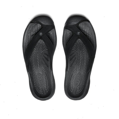 Women's Waimea Leather Flip-Flop  |  Black/Black