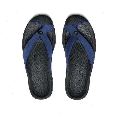 Men's Waimea Leather Flip-Flop  |  Naval Academy/Black
