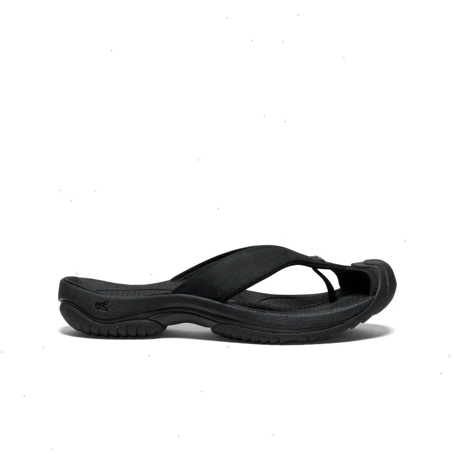 Men's Waimea Leather Flip-Flop  |  Black/Black