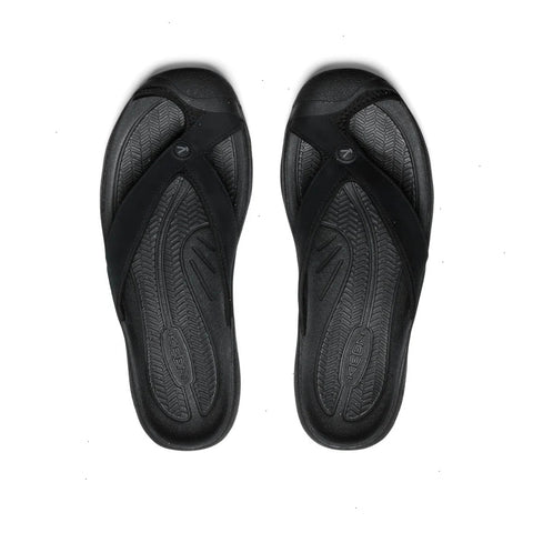 Men's Waimea Leather Flip-Flop  |  Black/Black