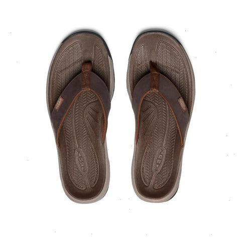 Men's Kona Leather Flip-Flop  |  Java/Dark Earth