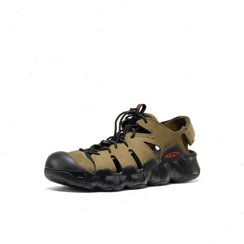 Men's Hyperport Fisherman Leather Sandal  |  Dark Olive/Black