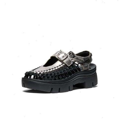 All Gender UNEEK PLT Mary Jane Sneaker  |  Silver/Black