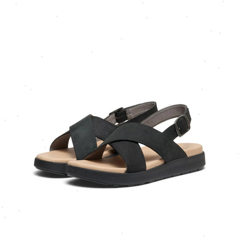 Women's Elle Luxe Cross Strap Sandal  |  Black/Black
