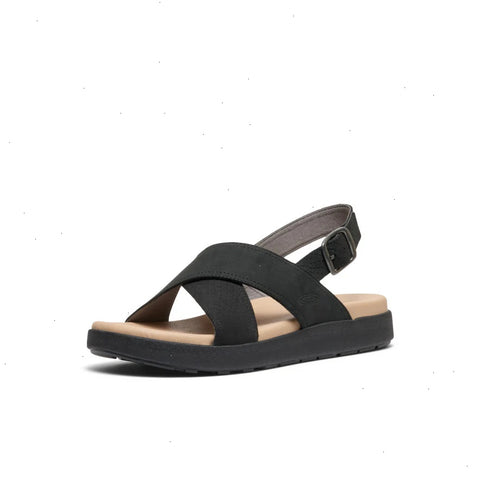 Women's Elle Luxe Cross Strap Sandal  |  Black/Black