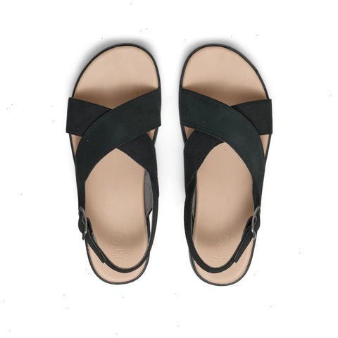 Women's Elle Luxe Cross Strap Sandal  |  Black/Black