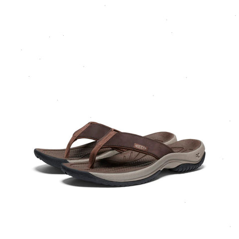 Men's Kona Leather Flip-Flop  |  Java/Dark Earth
