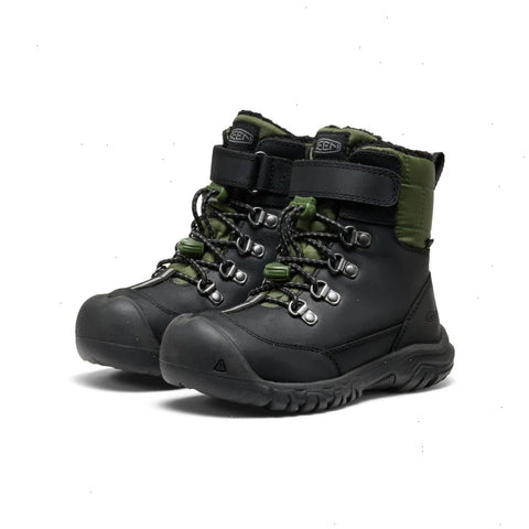 Little Kids' Kanibou Waterproof Winter Boot  |  Black/Bronze Green